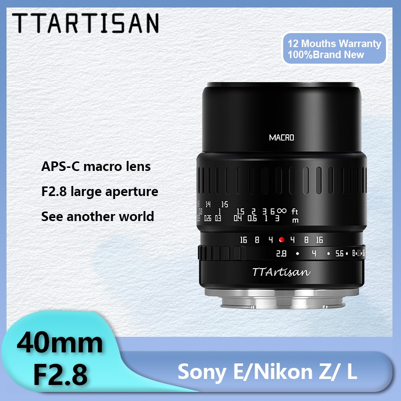 Ttartisan 40mm F2.8 APS-C 1:1 เลนส์มาโครโฟกัสแมนนวล สําหรับเมาท์ Sony E Canon M Fuji XF Nikon Z M43 L