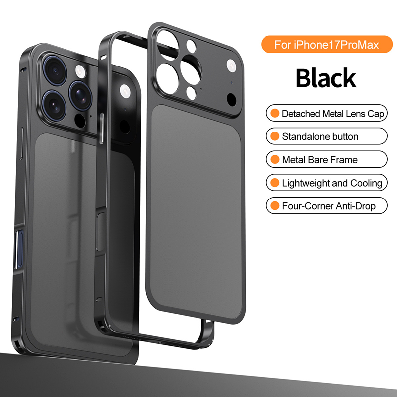 3-in-1 เปลี่ยนเป็น iPhone17 Pro Max เคสสําหรับ iPhone 13 14 15 16 Pro Max Sunset สีส้มพร้อมฝาครอบเลนส์กล้องเคสโทรศัพท์กันกระแทก