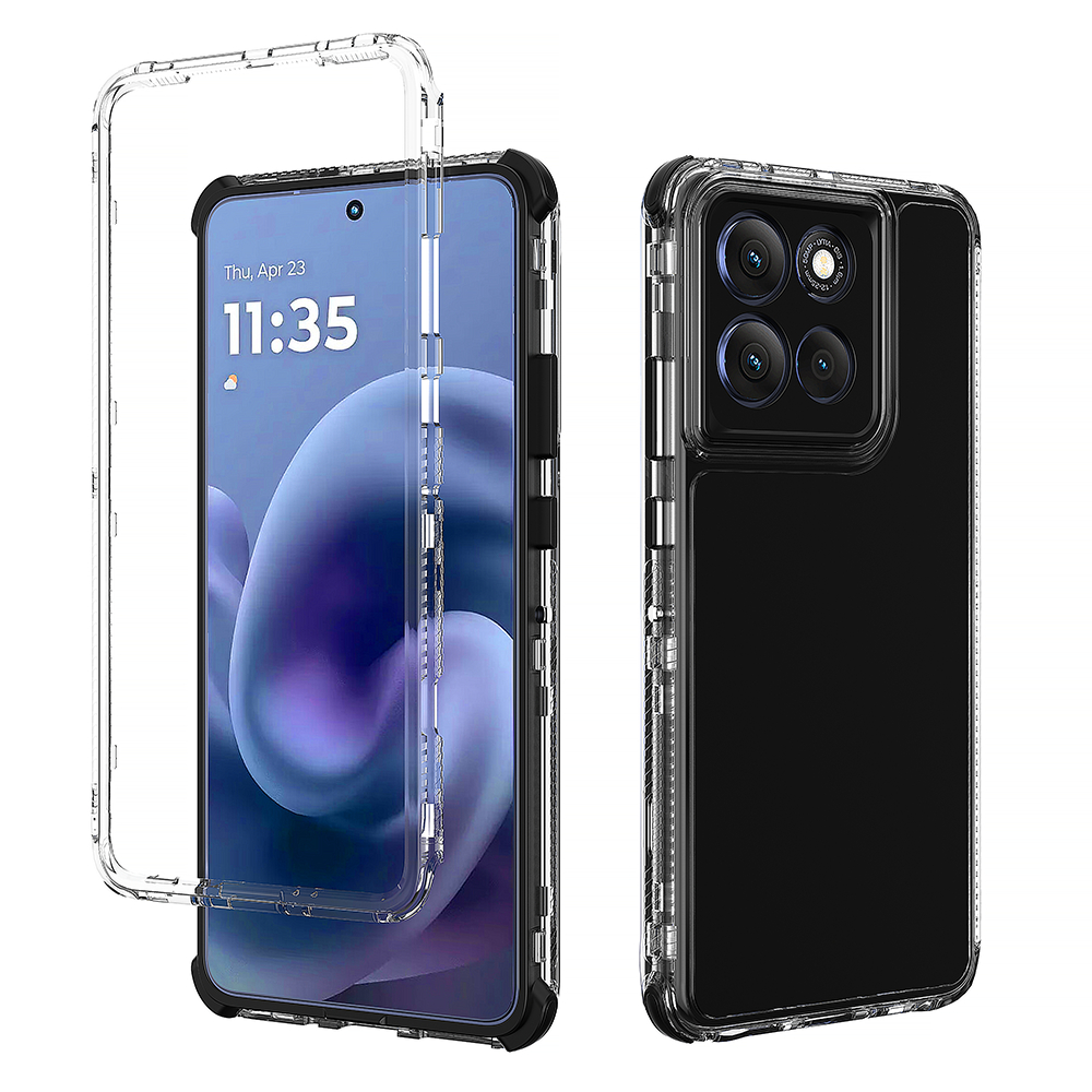 Moto G86 5G โทรศัพท์กรณี, 3 ใน 1 Hybrid ถุงลมนิรภัยมุมกันชนกันกระแทกป้องกันโทรศัพท์สําหรับ Motorola 