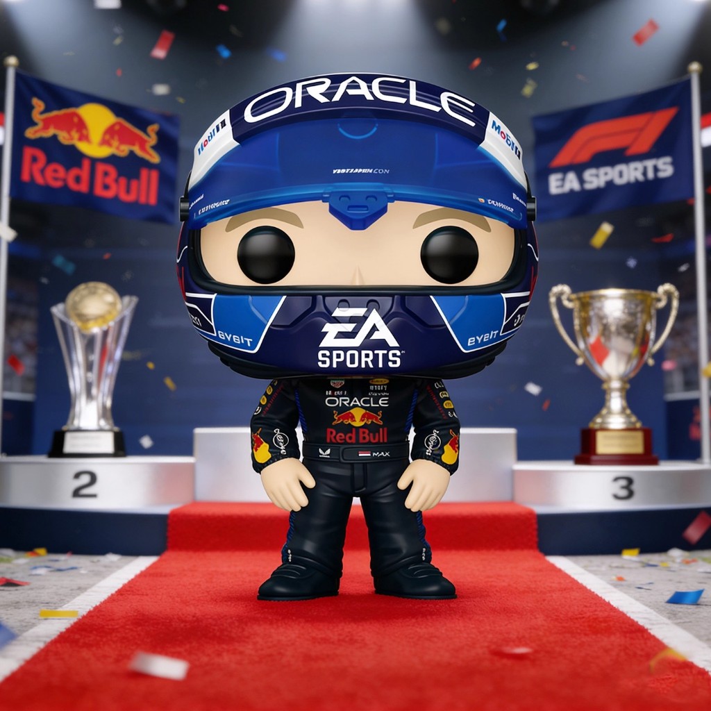 Funko Pop F1 Red Bull Racing Team Verstappen สวมหุ่นโมเดลหมวกกันน็อค