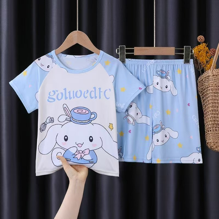 ชุดนอนแขนสั้น กางเกงขาสั้น พิมพ์ลายการ์ตูน แบบบาง แฟชั่นฤดูร้อน สําหรับเด็กผู้ชาย และเด็กผู้หญิง - รูปที่ 7