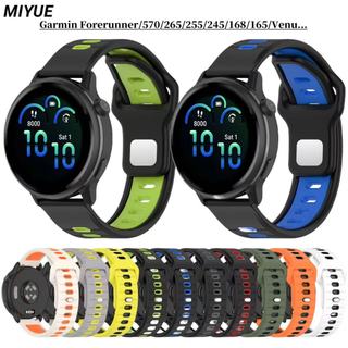 สายรัดซิลิโคนสําหรับผู้เบิกทาง Garmin 570/265/255/745/245/165/168 สายนาฬิกาสําหรับ Garmin vivoactive 5/4/3/Venu 4 45 มม./3/2 สร้อยข้อมือสองสี WristBand สร้อยข้อมือกีฬาสายนาฬิกาอัจฉริยะ