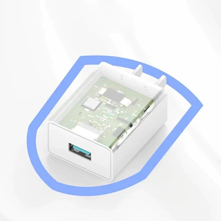 QC2.0 12W 2.4A หัวชาร์จโทรศัพท์มือถือ+สายชาร์จ (Micro USB, Type-C) (รับประกันหนึ่งปี)