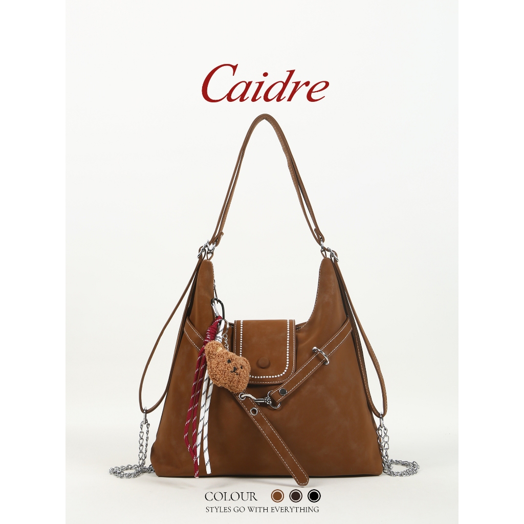 Caidre Tote Bag กระเป๋าหนังนิ่มสำหรับผู้หญิง ดีไซน์ถุงเป้ความจุใหญ่