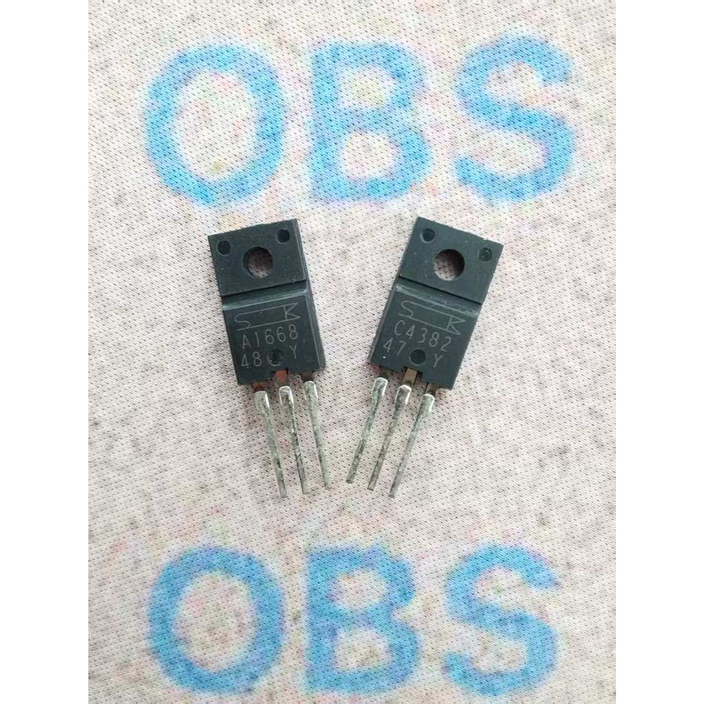 C4382 A1668 5 ชิ้นยี่ห้อญี่ปุ่นแท้ Sanken 2SA1668 2SC4382 dual หลอดเครื่องขยายเสียง ta3