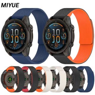 สายรัดแม่เหล็กสําหรับ Garmin Fenix E/8/7X/6X/7S/6S/Tactix8/7 สายนาฬิกา Forerunner 970/965/955/265 ซิลิโคน Quick Release Band สําหรับ Instinct 3/2X/2S สร้อยข้อมือ Garmin นาฬิกาสายรัดข้อมือ