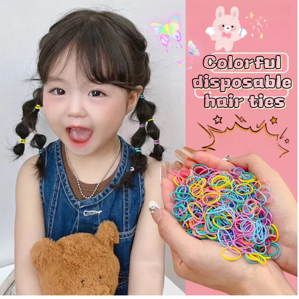 ยางรัดผมสีดำยืดหยุ่นสูง สำหรับเด็กผู้หญิง