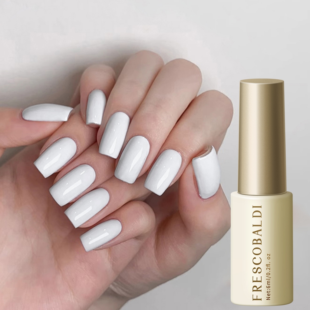 FRESCOBALDI 6ml - ยาทาเล็บเจลสีขาวคลาสสิคเรียบง่าย เหมาะสำหรับร้านทำเล็บและ DIY