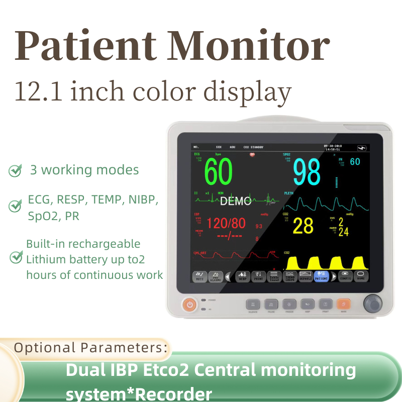 PM12B เครื่องตรวจวัดสัญญาณชีพผู้ป่วย 6 พารามิเตอร์ พร้อมหน้าจอสัมผัส