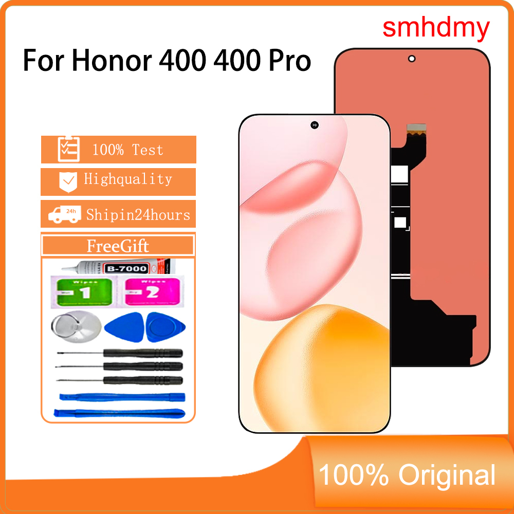 Smhdmy Ori AMOLED สําหรับ Honor 400 400 Pro เปลี่ยนหน้าจอสัมผัส LCD
