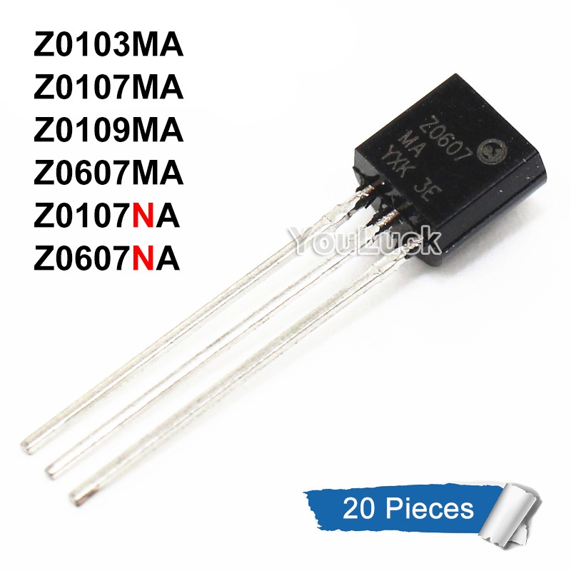 20 ชิ้น/ล็อต Z0103MA Z0107MA Z0109MA Z0607MA Z0107NA Z0607NA TO-92 Triacs ใหม่เดิม