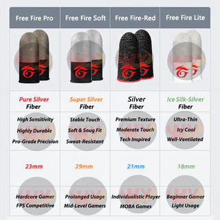 Ship Within 24 ชั่วโมงHY Free FireGaming Finger Sleeve gloves Touch thumb (2PCS) Anti-Sweater PUBG COD Call of duty Mobile legends state of survival