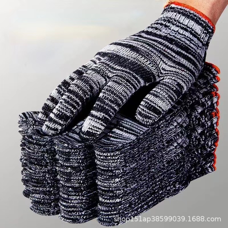 ถุงมือ ถุงมือผ้า ถุงมือทอผ้าฝ้าย ระบายอากาศ ราคาถูก เกรดอย่างดี