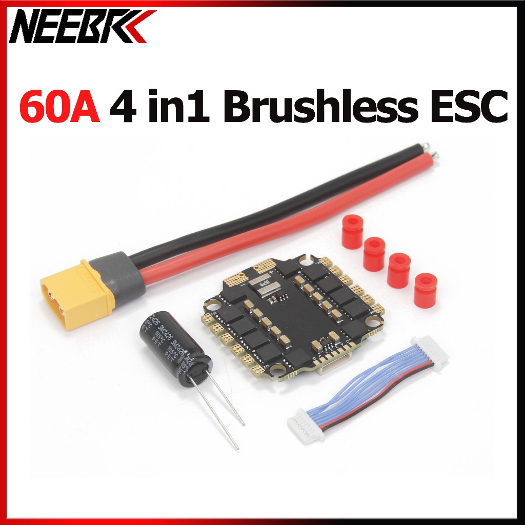 Neebrc Brushless 4-in-1 ESC 60A 3-6S Lipo FC & ESC Stack Flight Controller สําหรับ Mark4 7in กรอบ FP