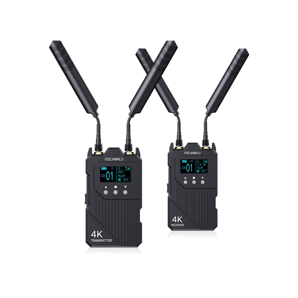 FEELWORLD WT1H 4K ระบบส่งวิดีโอไร้สาย Dual HDMI Full Duplex Intercom สตรีมมิ่งสดพร้อมระยะส่งสัญญาณ 1000ft 0.08s Latency ต่ํา