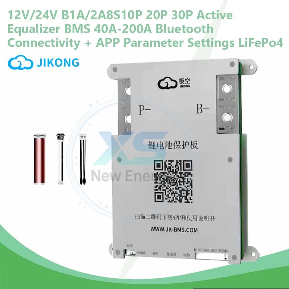 【JK BMS】JK Smart BMS 4-8S jk bms 12v Bluetooth APP 100A-300A jikong พร้อมสวิตช์ LiFePO4 12V/24V 4-8S