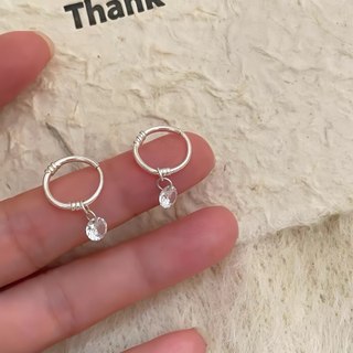 S999 Pure Silver Small Ball All-Match Ear Buckle Korean Style Exquisite Light Luxury Non-Allergic Earrings Female Sterling Silver Earrings Earrings