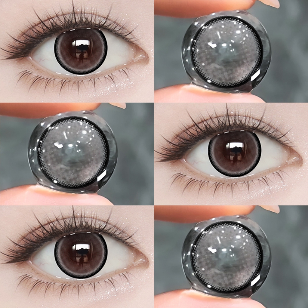 คอนแทคเลนส์ [0.00~-6.00] UYAAI x FRESHLADY BUBBLE series คอนแทคเลนส์สี Blue Grey 14.5mm คอนแทคเลนส์ร