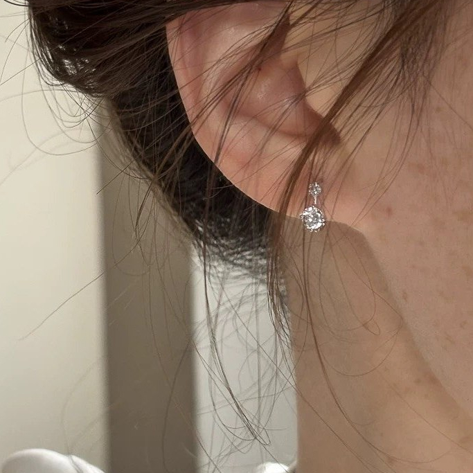 ต่างหูแฟลช-mini pearl ดีไซน์เกาหลี เงินสเตอร์ลิง 925 สวมใส่ง่าย และให้ความรู้สึกละมุน