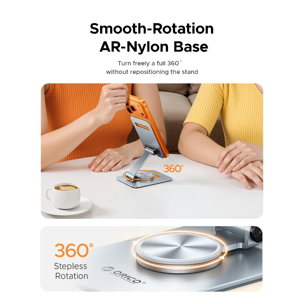 Orico 360 ที่วางมือถือ มีซิลิโคนกันลื่น น้ำหนักเบา พับเก็บได้ รองรับมือถือทุกรุ่นสูงสุด 6.8 นิ้ว (PS2) thumbnail 4
