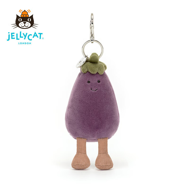 100% Official Authentic UK Jellycat Vivacious Aubergine Bag Charm Plush Keychain Doll Toys