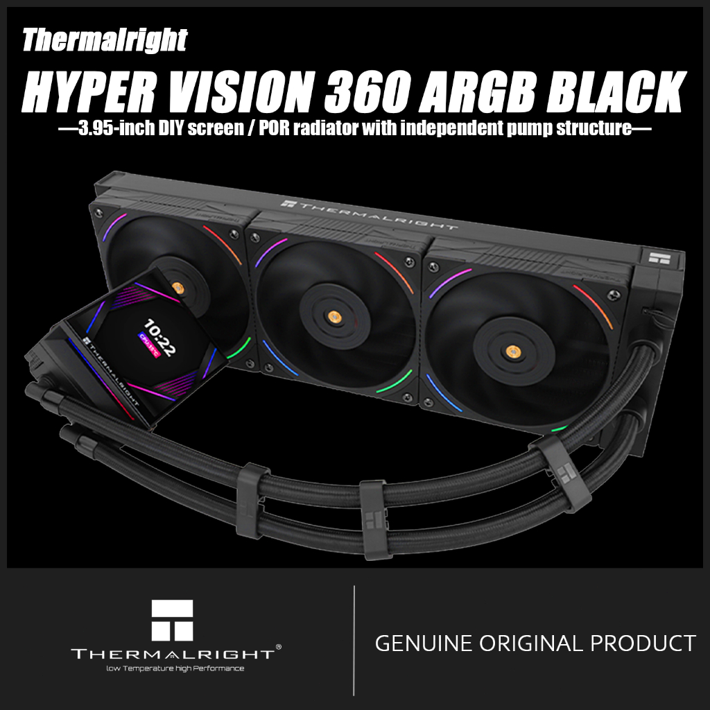 Thermalright HYPER VISION 360 ARGB BLACK AIO CPU Liquid Cooler HV360 ARGB BLACK 3.95 - นิ้วหน้าจอ DI