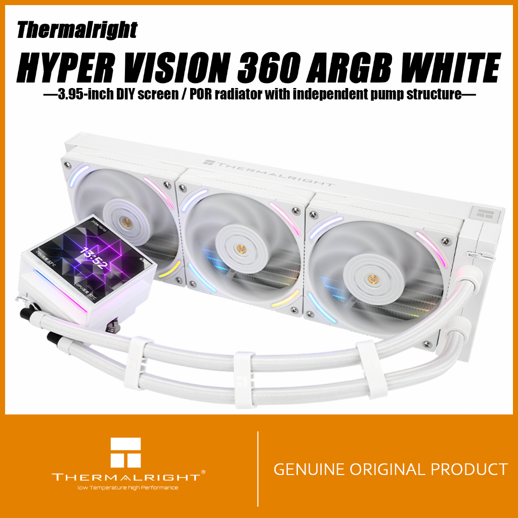 Thermalright HYPER VISION 360 ARGB WHITE AIO CPU Liquid Cooler HV360 ARGB WHITE 3.95 - นิ้วหน้าจอ DI