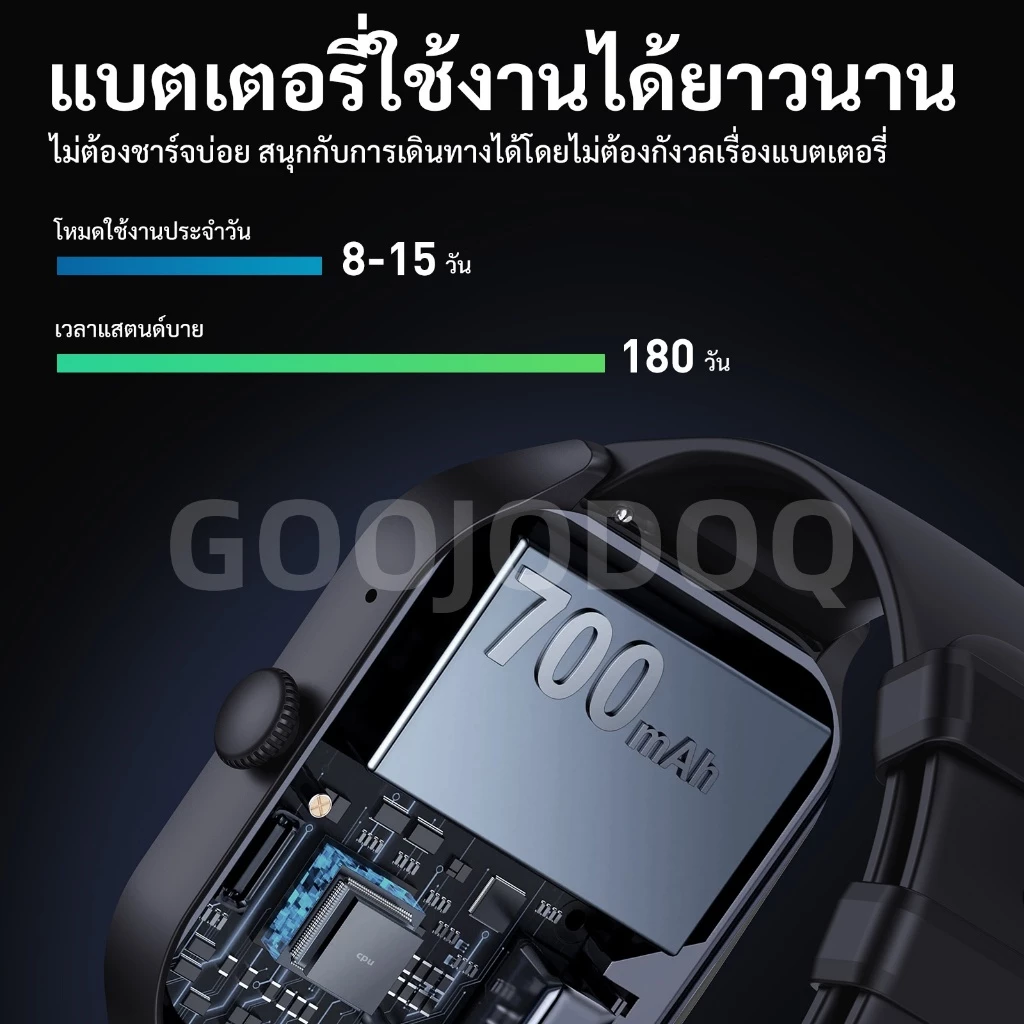 GOOJODOQ FB058 นาฬิกาสมาร์ทวอทช์ นาฬิกากีฬา ไร้สาย ชาร์จ NFC วัดอัตราการเต้นของหัวใจ หน้าจอสัมผัส thumbnail 4