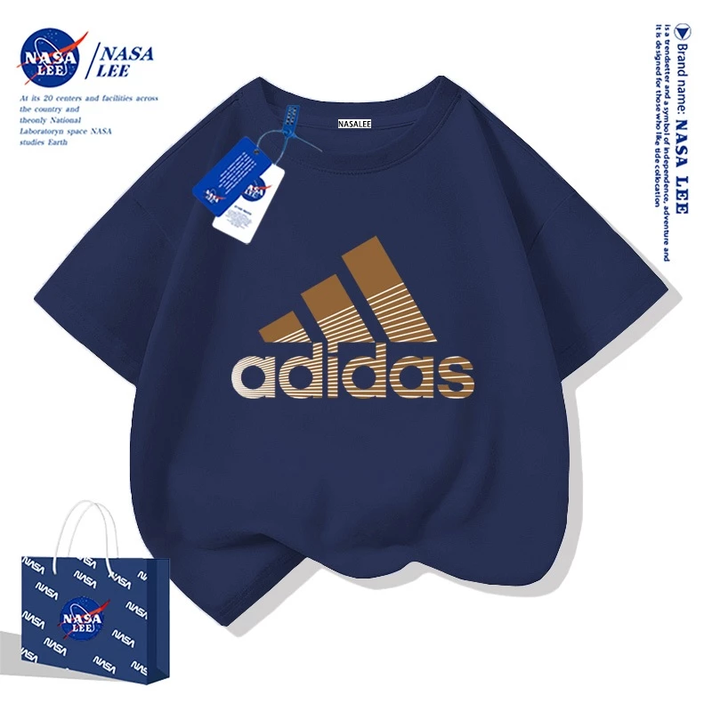 【จัดส่งภายในวันเดียวกัน】เสื้อยืดผ้าคอตตอนทรงหลวม NASA สไตล์แฟชั่น สำหรับเด็กอายุ 4-16 ปี