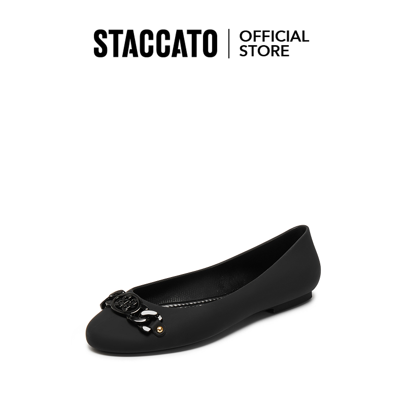 (ขนาดใหญ่) Staccato Women's Jelly Shoes รองเท้า คัชชูเจลลี่  รองเท้าส้นแบนนุ่มสบาย 25051