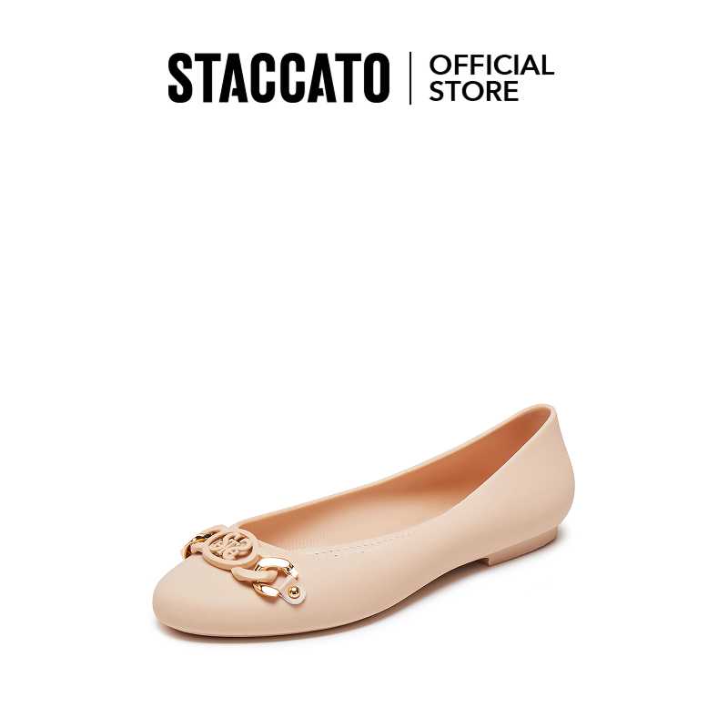 (ขนาดใหญ่) Staccato Women's Jelly Shoes รองเท้า คัชชูเจลลี่  รองเท้าส้นแบนนุ่มสบาย 25051