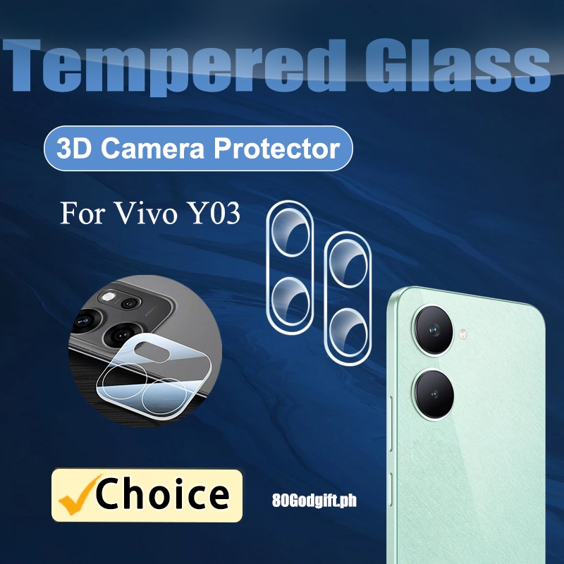 3D ฟิล์มกระจกเลนส์ สำหรับ Vivo Y03 9H 8K ฟิล์มกระจกเลนส์สำหรับ Vivo Y03 Y03t Y04 Y500 Y400 Y300 Y200