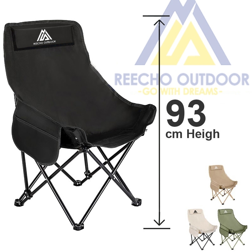 【REECHO Outdoor】 เก้าอี้แคมป์ปิ้ง เก้าอี้ปิคนิคพับได้ เก้าอี้สนาม พร้อมที่พักแขน เก้าอี้แคมป์ปิ้ง คนอ้วน พร้อมกระเป๋าจัดเก็บ  แบบพกพา แถมถุงจัดเก็บ ท่ออลูมิเนียมหนา