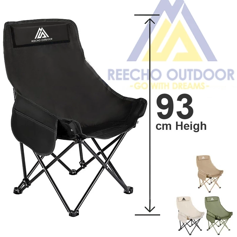 【REECHO Outdoor】 เก้าอี้แคมป์ปิ้ง เก้าอี้ปิคนิคพับได้ เก้าอี้สนาม พร้อมที่พักแขน แคมป์ปิ้ง คนอ้วน พร้อมกระเป๋าจัดเก็บ แบบพกพา แถมถุงจัดเก็บ ท่ออลูมิเนียมหนา