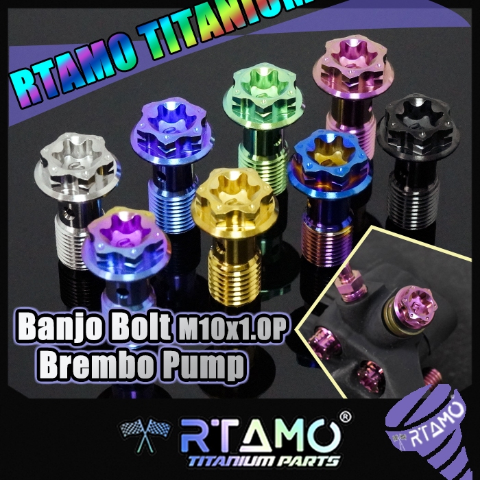 RTAMO ไทเทเนียม Gr5 น็อตกันขโมย Brembo ปั๊ม 2P 4P น๊อตไล่ลมเบรค น๊อตน้ำมันเบรค Caliper Bolt
