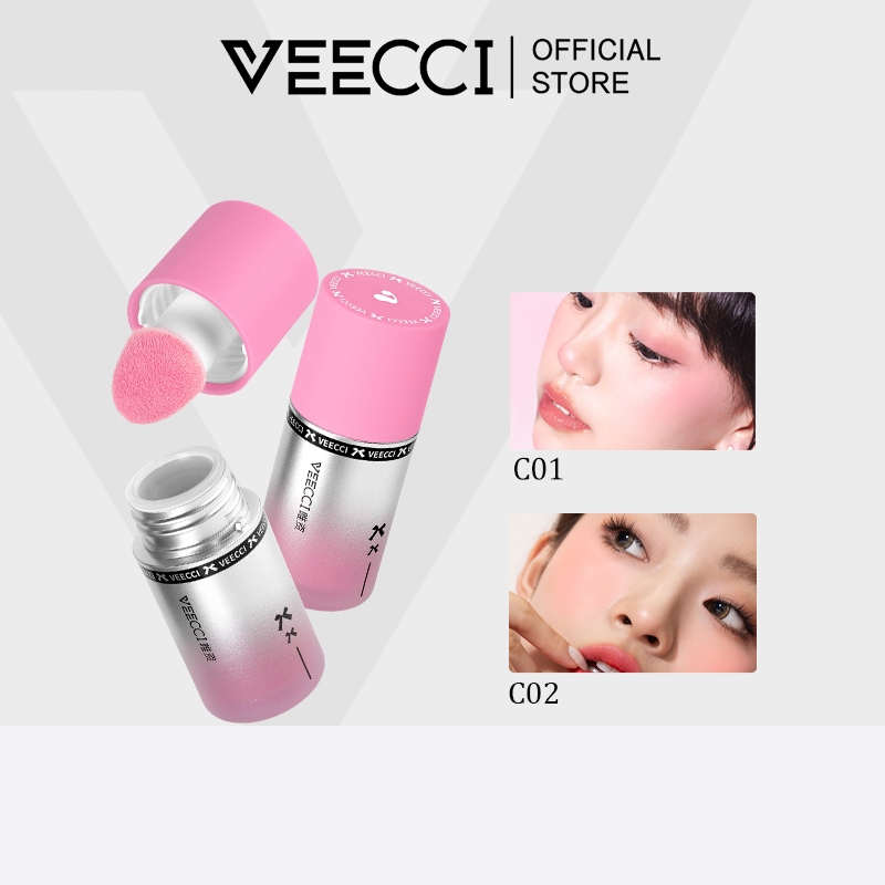 VEECCI บลัชออน ของเหลว การเติมน้ำ แบบพกพา ติดทน รายวัน ธรรมชาติ กันน้ำ กันเหงื่อ บลัช 3.5g