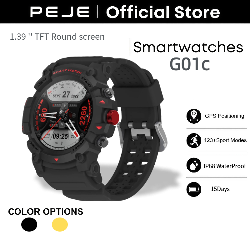 [PEJE ใหม่ G01C] สมาร์ทวอทช์ในตัวติดตามสุขภาพ GPS ความดันโลหิต WaterProof Smartwatch ผู้หญิงผู้ชาย