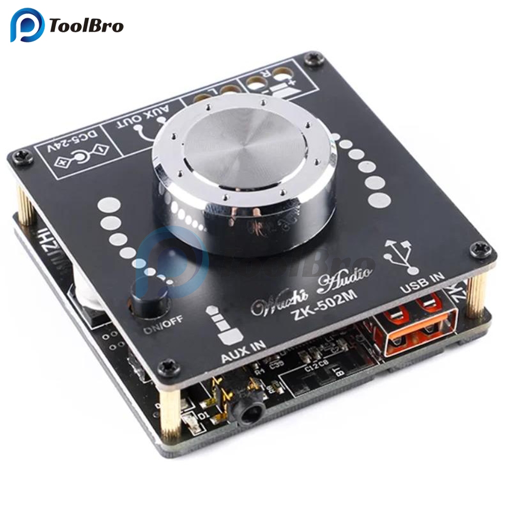 ZK-502M 50W * 2 Mini BT5.0 ดิจิตอลเครื่องขยายเสียง,สเตอริโอเสริม USB การ์ดเสียงเพลง