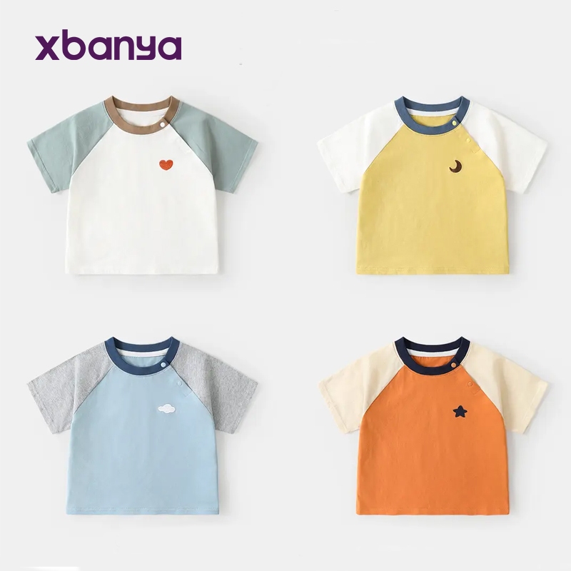 เสื้อแขนครึ่งสำหรับเด็ก สไตล์ใหม่ฤดูร้อน เหมาะกับทารกและเด็กเล็กทั้งชายและหญิง