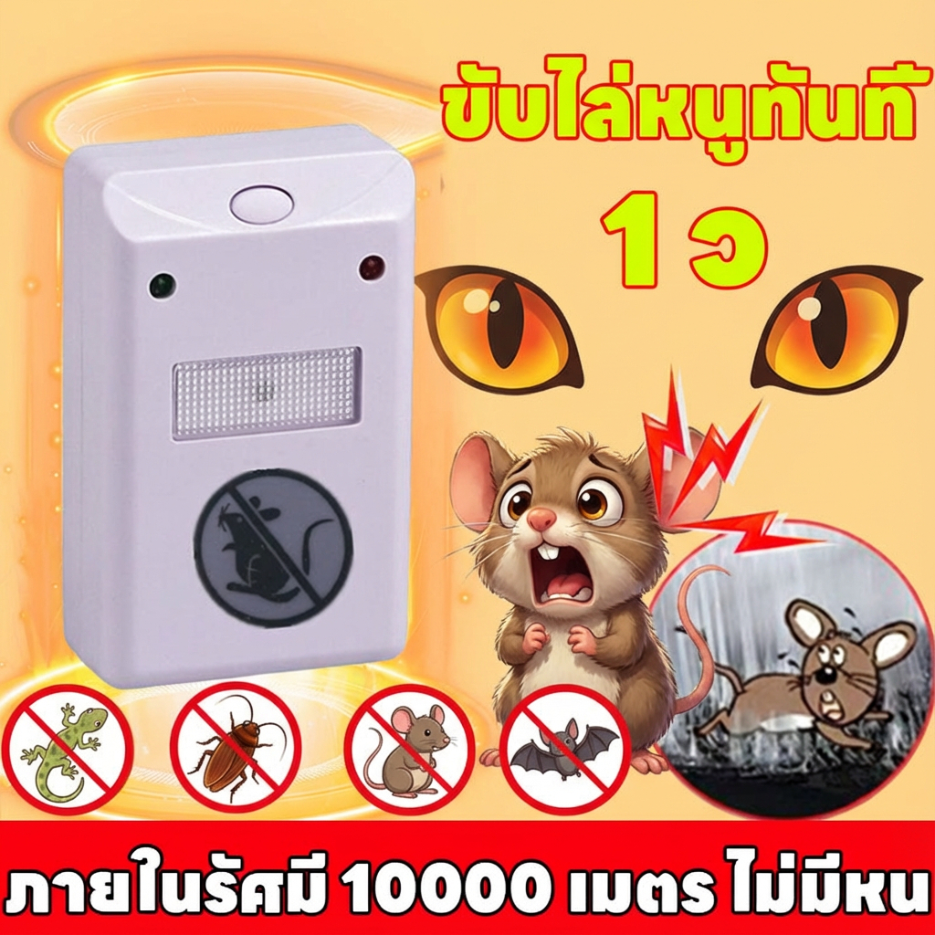 【ส่งทันที】🐀ไม่มีหนูตลอดไป🐀Hb เครื่องไล่หนู ไล่แมลงอัลตราโซนิกรอบทิศทาง ที่ไล่หนูไฟฟ้า ไล่หนู ปกป้องสุขภาพของครอบครัว ยาไล่หนู กำจัดหนู บ้านไม่มีหนูใน 100 ปี