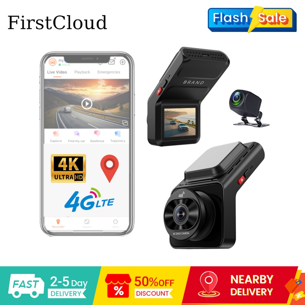 FirstCloud K26 4G Dual-Channel 4K Dash Cam พร้อม ADAS และการตรวจสอบที่จอดรถการป้องกันความปลอดภัยตลอด