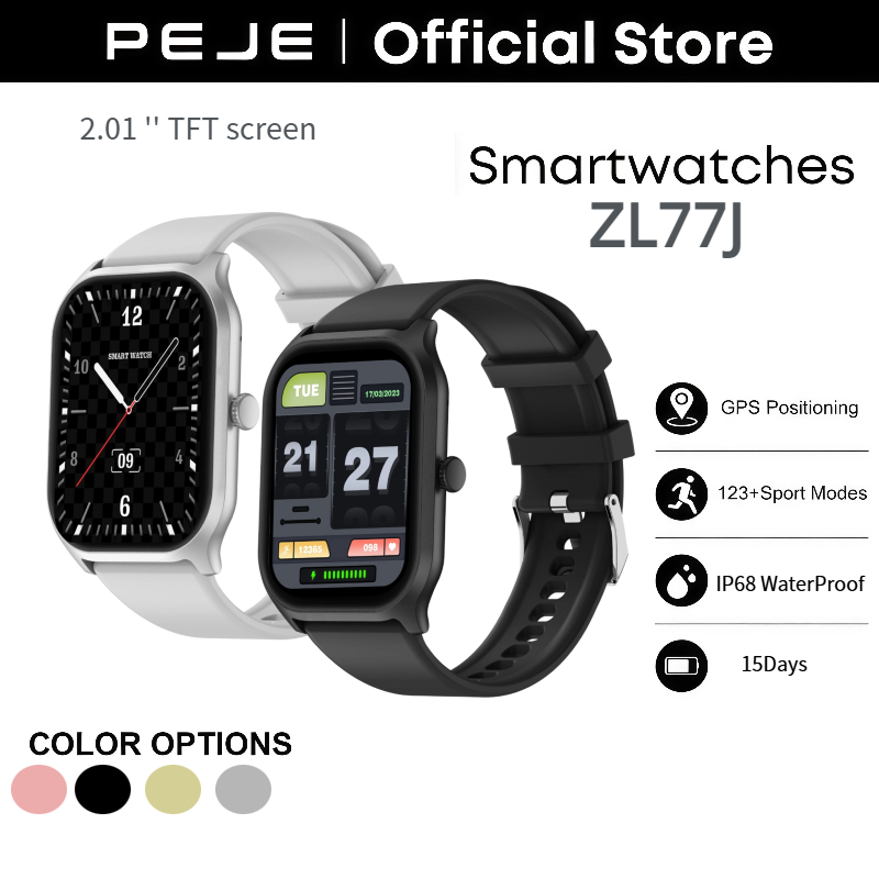 Peje Zl77j SmartWatch สําหรับผู้ชาย GPS 120 + โหมดกีฬา 2.01TFT จอแสดงผล IP68 กันน้ํา