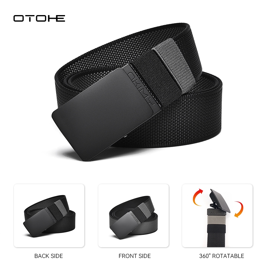 OTOHE เข็มขัดผู้ชายเข็มขัดพักผ่อนกลางแจ้งหมุนหัวเข็มขัดไนลอนเข็มขัด Simple Nice เข็มขัด
