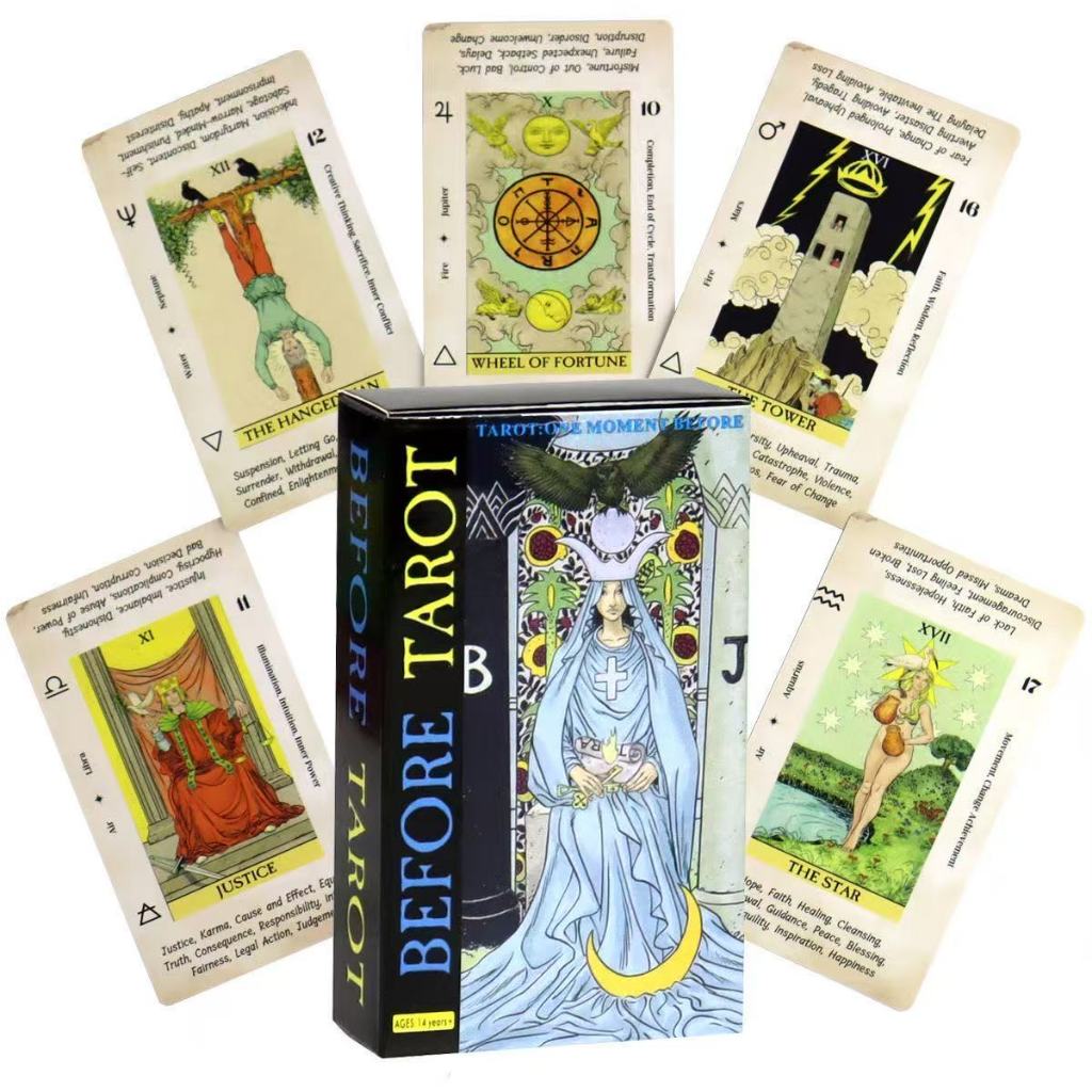 [คลังสินค้าพร้อม] 10.3x6ซม.Keyword Ex-Witt Tarot Cardภาษาอังกฤษการ์ดเกมก่อนไพ่ทาโรต์ด้านข้างพร้อมKey