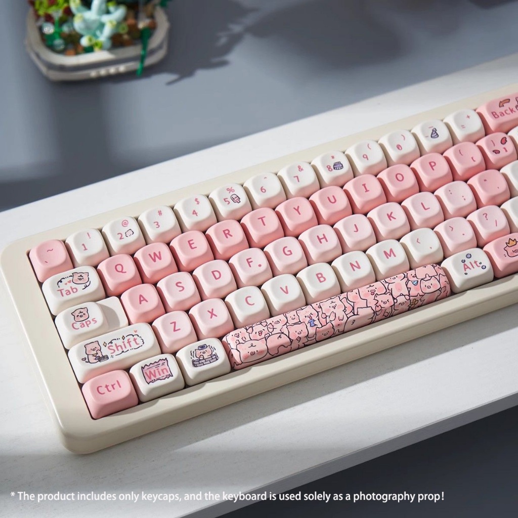ที่กําหนดเองหมูน่ารักย้อมระเหิด PBT Keycaps MOA Profile คีย์บอร์ด Keycaps สําหรับ MX Switches คีย์บอ
