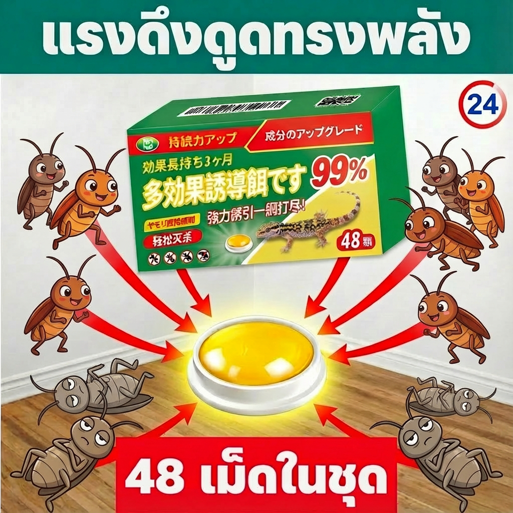 🔥 48 เม็ด ปราบสางแมลงสาบ มาแรง 🔥 ยาแมลงสาบ เจลแมลงสาบ ฆ่าแมลงสาบ นบ้านมองไม่เห็นแมลงสาบอีกต่อไป ไล่แมลงสาบ บ้านแมลงสาบ