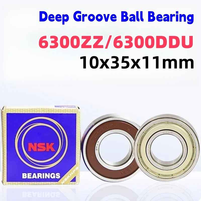 NSK Bearing 6300 ZZ/DDU Bantalan 10x35x11 Untuk Motor & Mesin ความเร็วสูงเสียงรบกวนต่ําการจัดส่งสต็อ