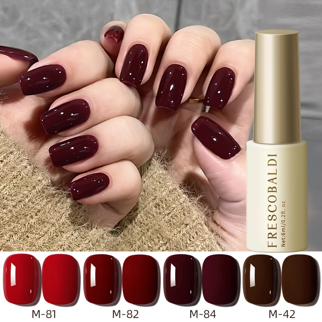 FRESCOBALDI 6ml - น้ำยาทาเล็บเจลสีน้ำตาลแดง สีติดทนนาน เหมาะสำหรับร้านทำเล็บและใช้ในชีวิตประจำวัน