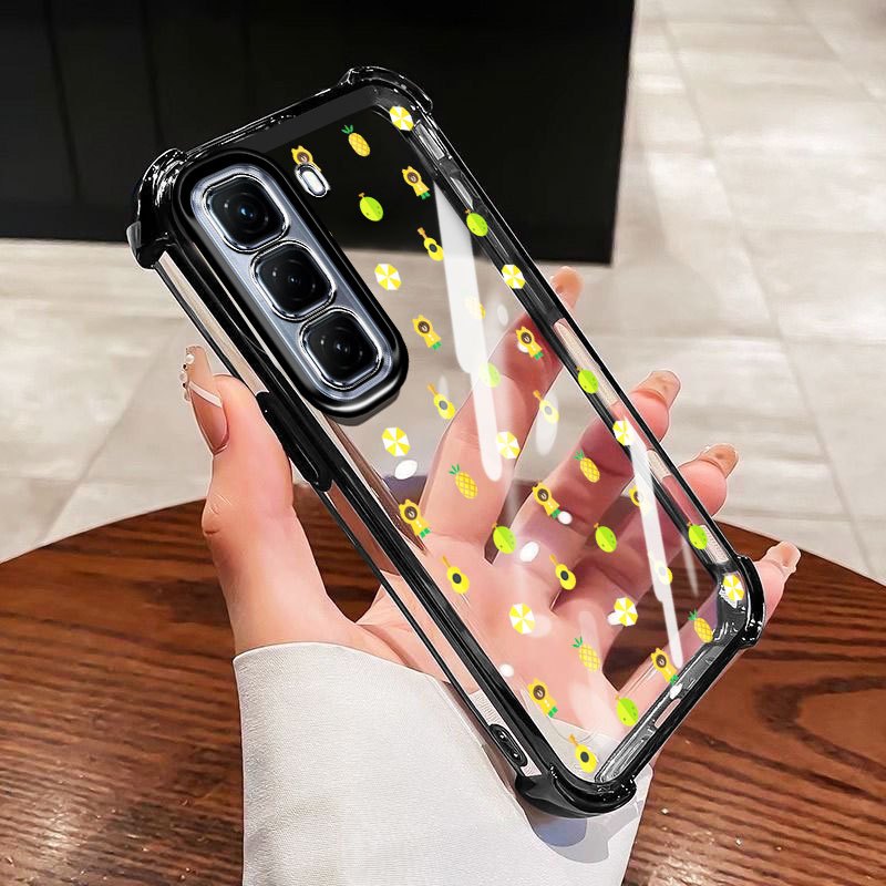 YBD เคสโทรศัพท์สําหรับ Tecno Spark 40 Pro + Spark 40C KM6 KM7 ดอกไม้สดสับปะรด INS สไตล์