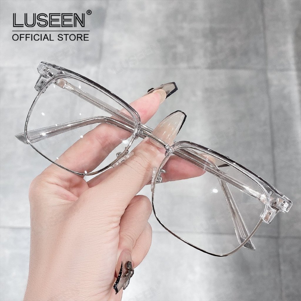 LUSEEN ใหม แว่น ไล่โทนสี ป้องกันรังสี AG2262 แว่นตาแฟชั่นผู้หญิง สําหรับผู้ แว่นตากรองแสง แว่นตากันแ